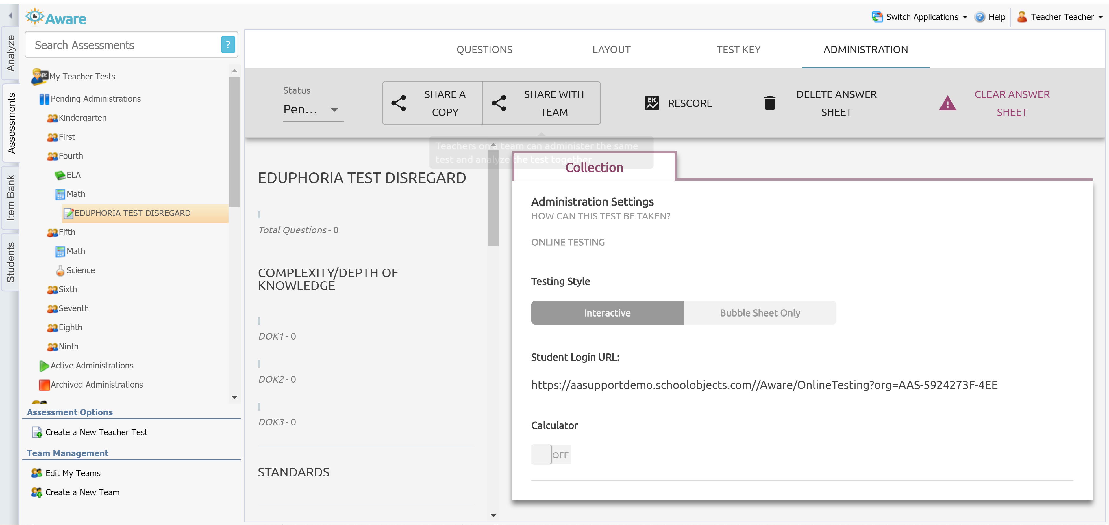 Aware Testing 1 2 3 Eduphoria 